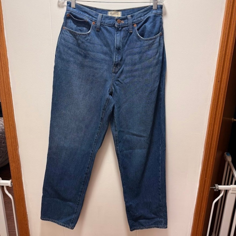 Madewell Baggy Straight Jeans Medium Wash Cotton Hemp Denim High Rise 29